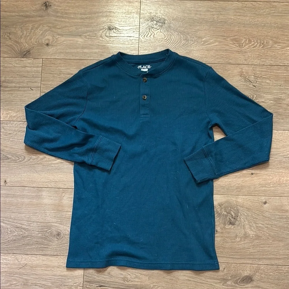 Boys Waffle Knit Henley Shirt NWOT